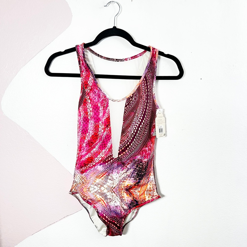 Saha One Piece SwimSuit Sz XS Mesh Bathing Suit Vacation Beach‎